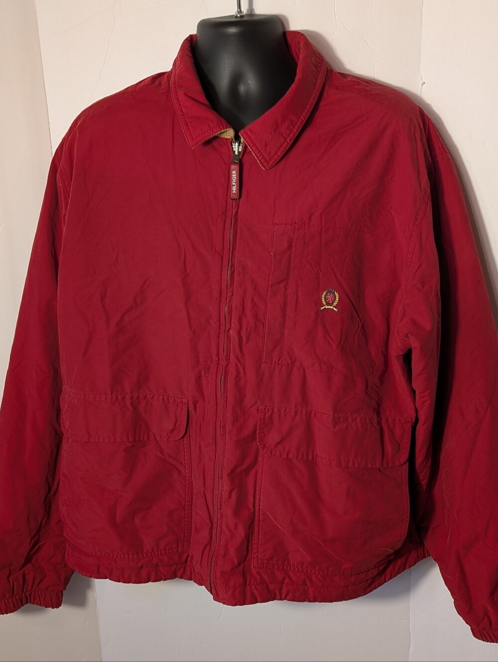 Tommy Hilfiger Harrington Men's Jacket Fleece Line Red XL Five Pocket